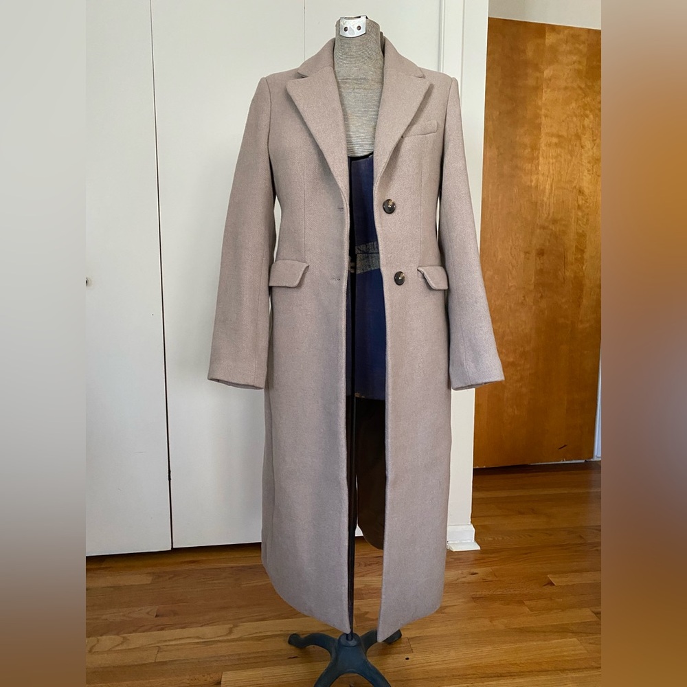 H&M mushroom color dress coat